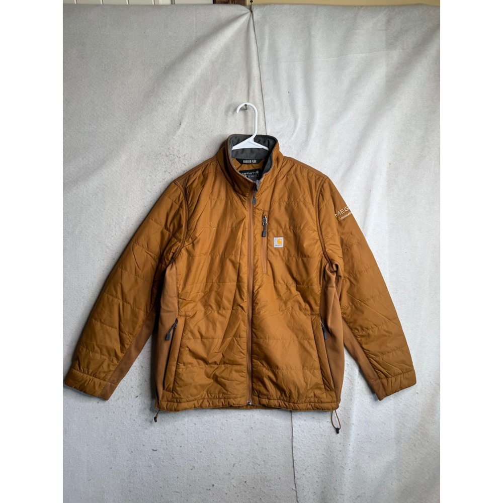 Carhartt Rugged Flex Relaxed Fit Nylon Quilted Jacket Brown OJ5912-W Womens L